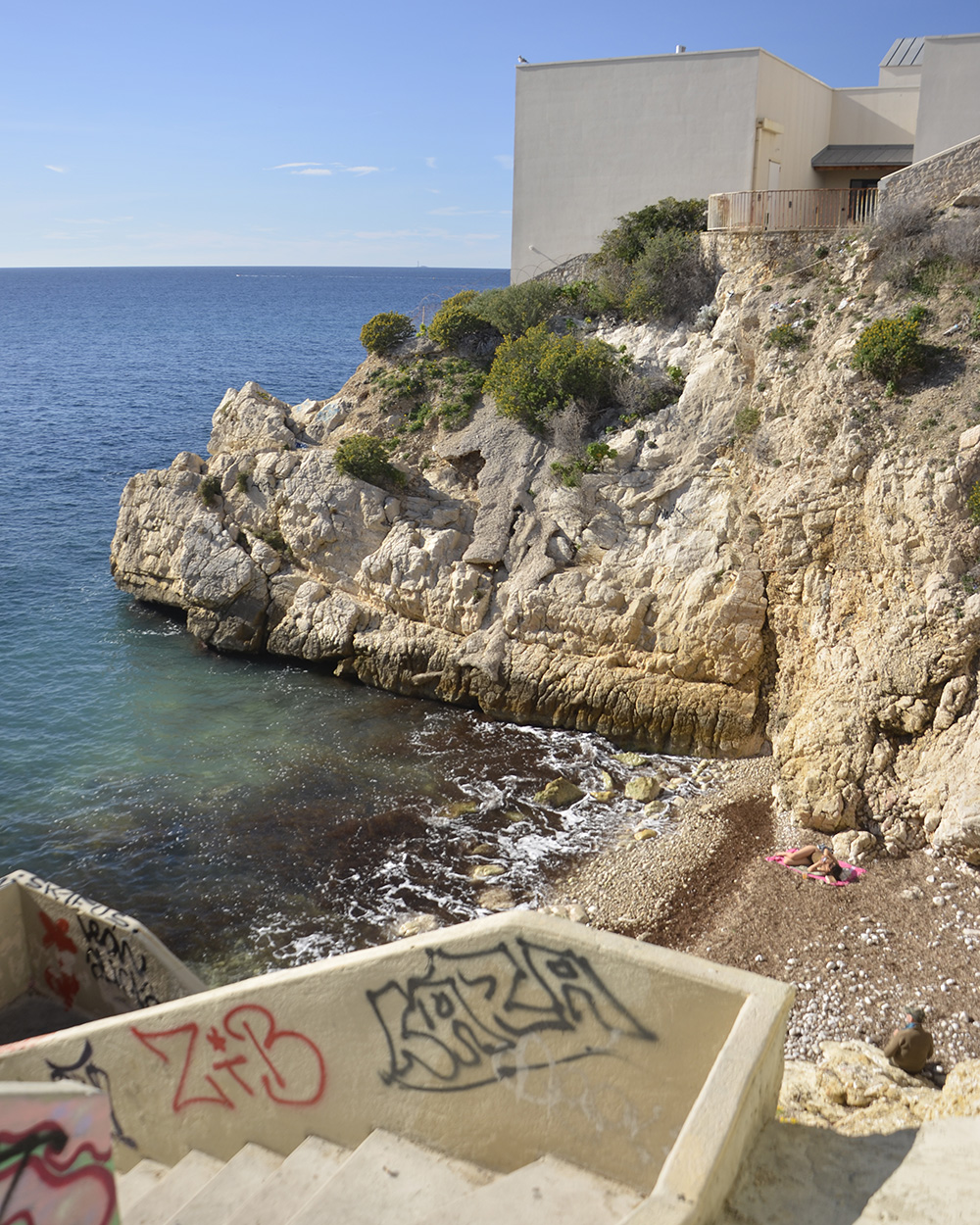 Plage de la Batterie des Lions, Malmousque, Marseille